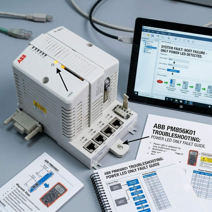 ABB PM856K01 Troubleshooting: Power LED Only Fault Guide