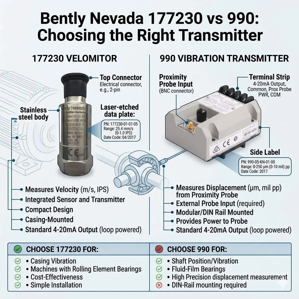 Bently Nevada 177230 vs 990 Choosing the Right Transmitter