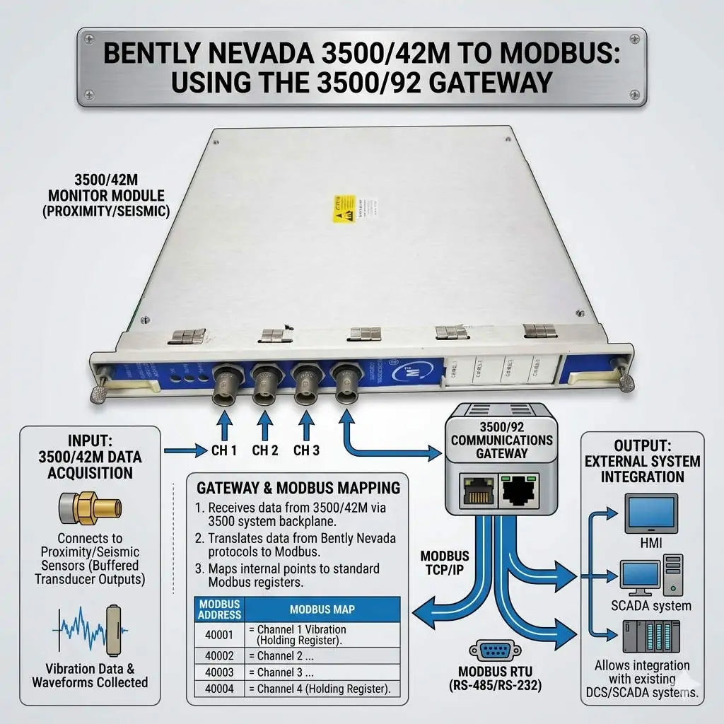 Bently Nevada 3500-42M to Modbus Using the 3500-92 Gateway