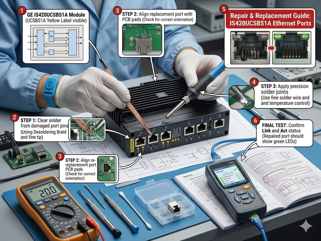 GE Mark VIe IS420UCSBS1A Ethernet Port Repair & Replacement Guide