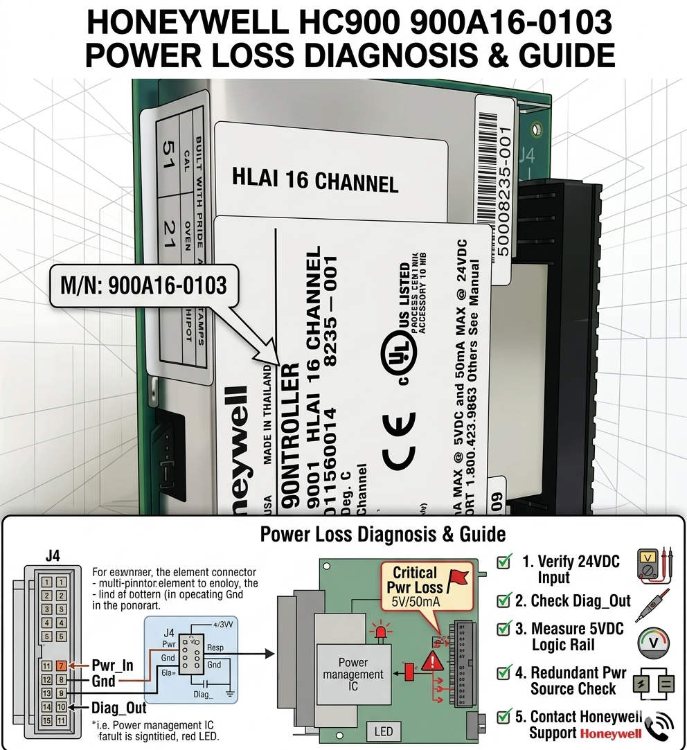 Honeywell HC900 900A16-0103 Power Loss Diagnosis Guide