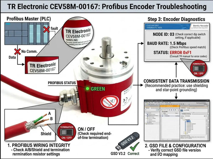 TR Electronic CEV58M-00167 Profibus Encoder Troubleshooting