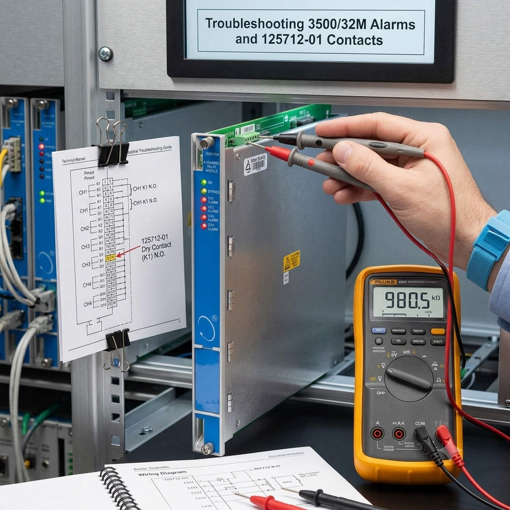 Troubleshooting 3500/32M Alarms and 125712-01 Contacts