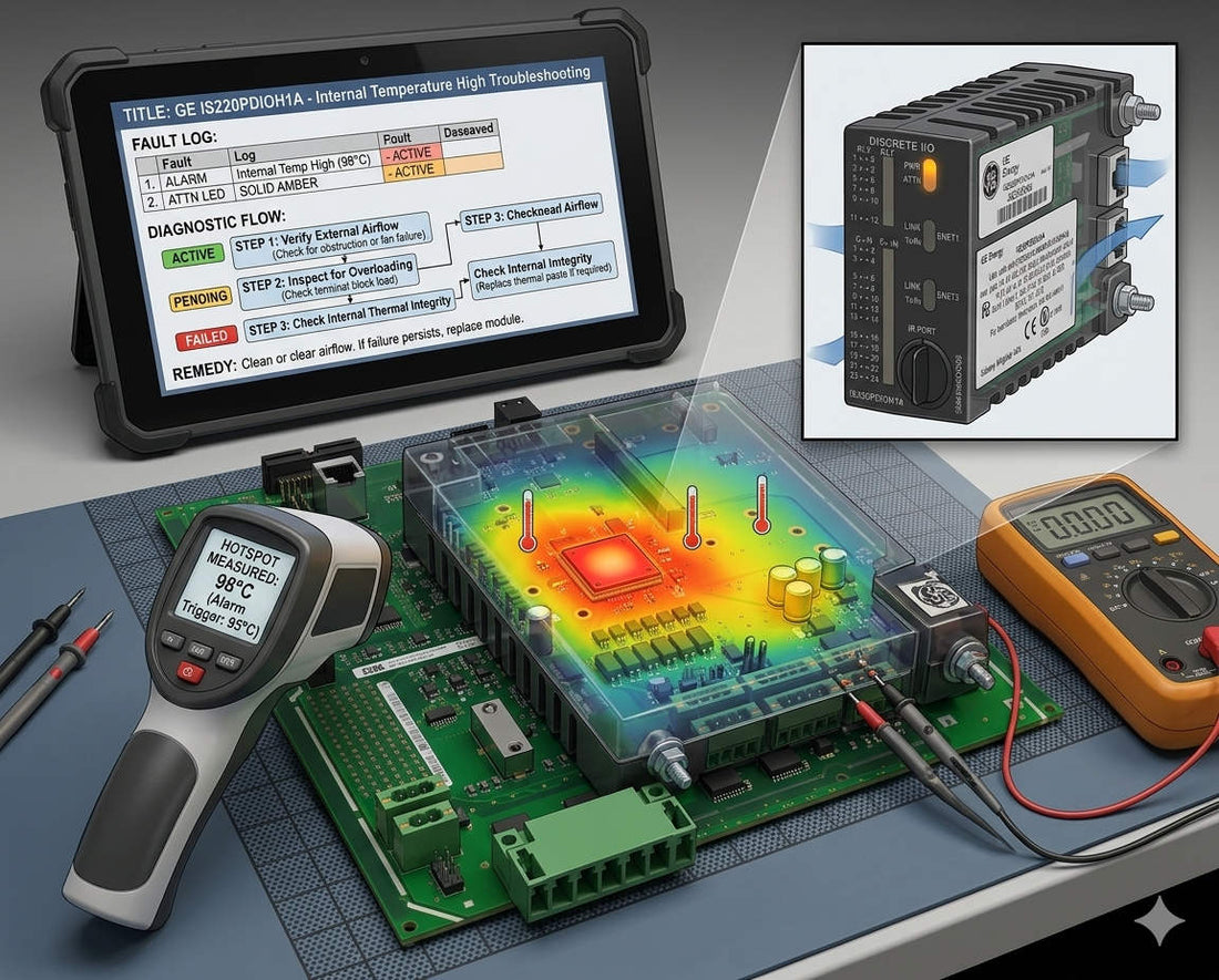 GE IS220PDIOH1A: Troubleshooting Internal Temperature Alarms