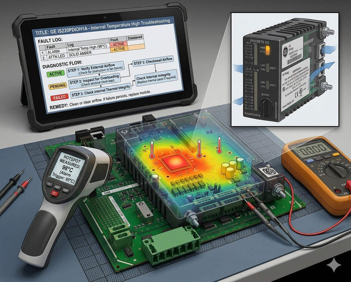 GE IS220PDIOH1A: Troubleshooting Internal Temperature Alarms
