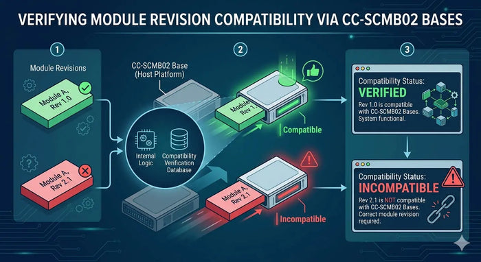 Verifying Module Revision Compatibility via CC-SCMB02 Bases